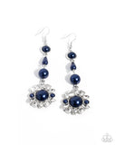 Pearly Plot Twist - Blue Pearl Earrings Paparazzi