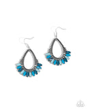 Pronged Pattern -  Blue Earrings Paparazzi