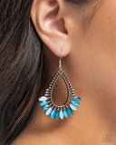 Pronged Pattern -  Blue Earrings Paparazzi