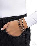 Serendipitous Stack - Black Bracelet Paparazzi