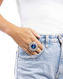 Bedazzled Babe - Blue Iridescent Ring Paparazzi