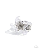 Floral Fable - White Flower Ring Paparazzi