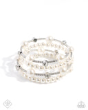 Adorably Amiable - White Coil Pearl Bracelet Paparazzi