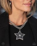 Cosmic Chic - Black Rhinestone Star Necklace Paparazzi