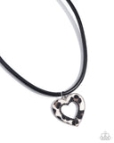 Ferocious Flirt - Black Leopard Heart Necklace Paparazzi