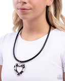 Ferocious Flirt - Black Leopard Heart Necklace Paparazzi