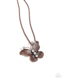 Flight Test - Copper Butterfly Necklace Paparazzi