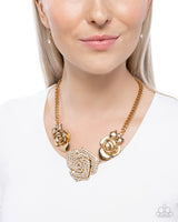 Bouquet Beacon - Gold Necklace Paparazzi