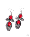 Blooming Bevy - Red Earrings Paparazzi
