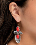 Blooming Bevy - Red Earrings Paparazzi
