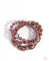 Smooth Stacks - Brown Pearl Bracelet Paparazzi