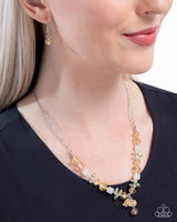 Tasteful Tulip - Yellow Floral Necklace Paparazzi