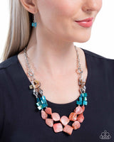 Eclectic Example - Orange & Turquoise Necklace Paparazzi