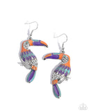 Toucan Tourist - Orange Earrings Paparazzi