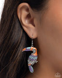 Toucan Tourist - Orange Earrings Paparazzi