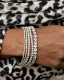 Persistent Pizzazz - White Bracelets Paparazzi