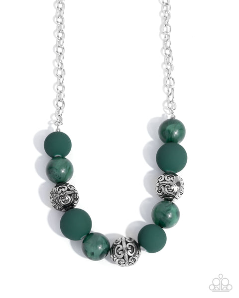 Bewitching Texture - Green Necklace Paparazzi