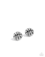 Shimmery Swish - White Basketball Earrings Paparazzi