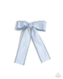 Checkered Chic - Blue Bow Hair Clip Paparazzi