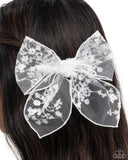 Catwalk Chic - White Bow Hair Clip Paparazzi