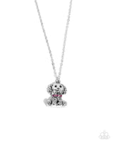 Poodle Pizzazz - Pink Puppy Pendant Necklace Paparazzi