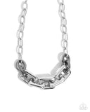 Resolute Radiance - Silver Oversized Chain Link Necklace Paparazzi