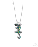 Shimmery Salamander - Green Necklace Paparazzi