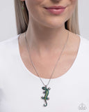Shimmery Salamander - Green Necklace Paparazzi