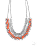 Commanding Connections - Orange Necklace Paparazzi