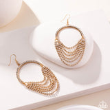 Ostentatious Opulence - Gold w/white Rhinestone Earrings Paparazzi