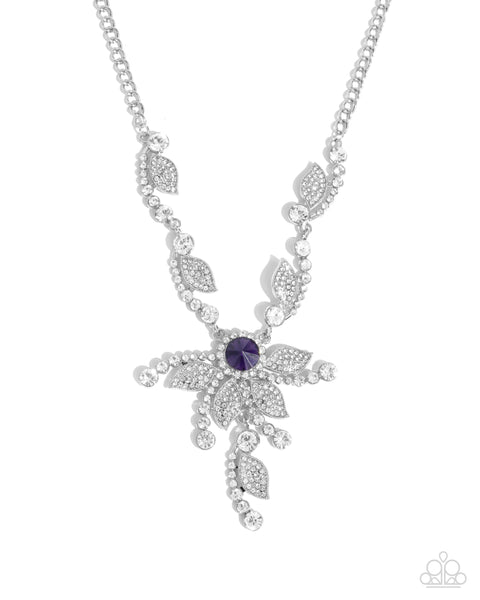 Cinematic Chic - Purple Rhinestone Necklace Paparazzi