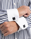 Shimmery Strength - Black Cuff Links Paparazzi