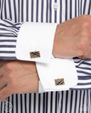 Crisscrossed Captain - Gold Cuff Link Paparazzi