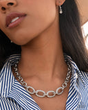 Boogie Bling - White Rhinestone Necklace Paparazzi