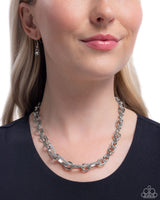 Boogie Bling - White Rhinestone Necklace Paparazzi