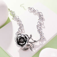 Whimsical Appearance - Silver Rose Necklace Paparazzi