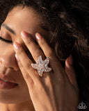 Starfish Scope - Rose Gold Star Ring Paparazzi