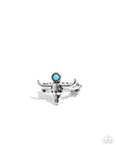 Longhorn Legend - Blue Steer Head Ring Paparazzi