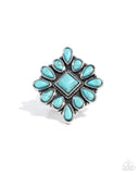 Developed Diamond - Blue Turquoise Ring Paparazzi