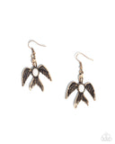 Soaring Stones - White Bird Earrings Paparazzi