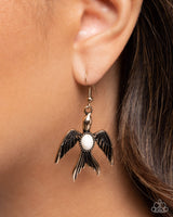 Soaring Stones - White Bird Earrings Paparazzi