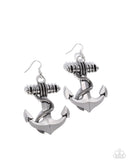 Adorable Anchor - Silver Nautical Earrings Paparazzi