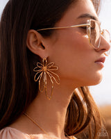 Growing Garden - Gold Petal Earrings Paparazzi