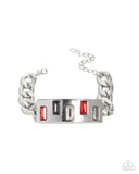 Staggered Shimmer - Red Bracelet Paparazzi