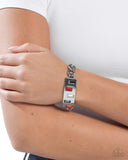 Staggered Shimmer - Red Bracelet Paparazzi