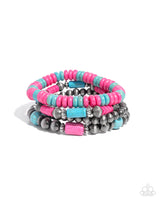 Adorably Abundant - Pink Navajo Pearl Bracelet Paparazzi