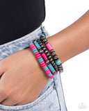 Adorably Abundant - Pink Navajo Pearl Bracelet Paparazzi