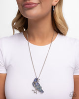 Radiant Raven - Blue Rhinestone Necklace Paparazzi
