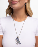 Radiant Raven - Blue Rhinestone Necklace Paparazzi
