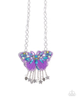 Mayoral Monarch - Purple Butterfly Necklace Paparazzi